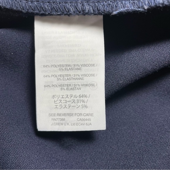 J. Crew Cropped Pants Slim Corpcore Four Seasons Navy Viscose Women’s Size 2 - Picture 10 of 12